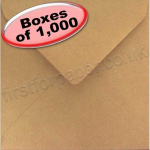 Spectrum Greetings Card Envelope, 165 x 165mm, Ribbed Kraft - 1,000 Envelopes