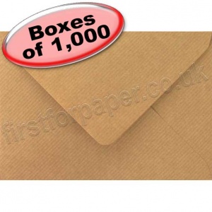 Neptune Ribbed Kraft, Greetings Card Envelope, C6 (114 x 162mm) - 1,000 Envelopes