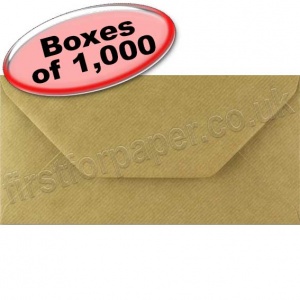 Spectrum Greetings Card Envelope, DL (110 x 220mm), Ribbed Kraft - 1,000 Envelopes