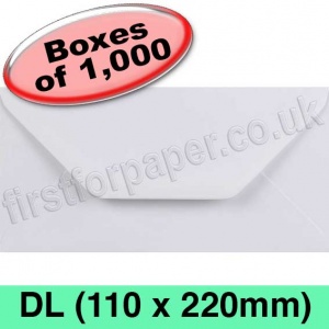 Rapid Recycled Envelope, DL (110 x 220mm), White - 1,000 Envelopes