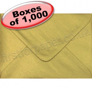 Spectrum Greetings Card Envelope, C6 (114 x 162mm), Metallic Gold - 1,000 Envelopes