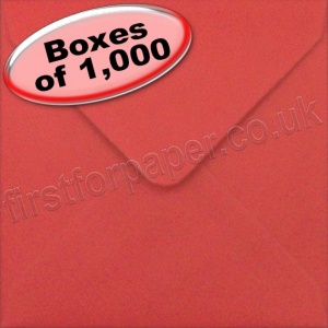 Spectrum Greetings Card Envelope, 130 x 130mm, Scarlet Red - 1,000 Envelopes
