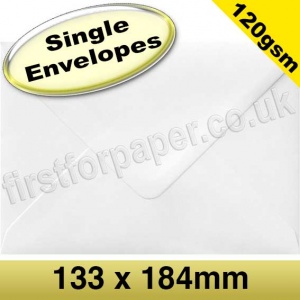 Vesta Premium Gummed Greetings Card Envelope, 120gsm, 133 x 184mm, White