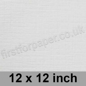 Enstone, One Sided Linen Embossed, 280gsm, 305 x 305mm (12 x 12 inch), Bright White