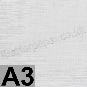 Enstone, One Sided Linen Embossed, 280gsm, A3, Bright White