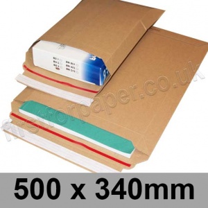 EzePack, Rigid corrugated cardboard envelope, 500 x 340mm - Pack of 20