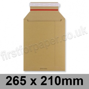 EzePack, Solid All Board Envelopes, 265 x 210mm, Manilla - Box of 100