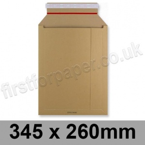 EzePack, Solid All Board Envelopes, 345 x 260mm, Manilla - Box of 100