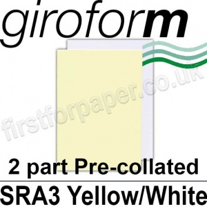 Giroform Carbonless NCR, 2 part pre-collated, SRA3, Yellow/White - 250 Sets