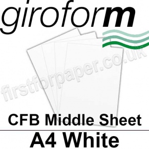 Giroform Carbonless NCR, CFB86, Middle Sheet, A4, 86gsm White - 500 Sheets