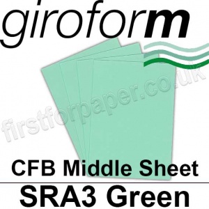 Giroform Carbonless NCR, CFB86, Middle Sheet, SRA3, 86gsm Green - 500 Sheets