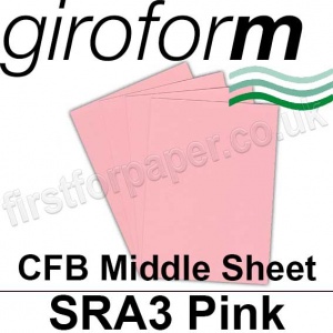 Giroform Carbonless NCR, CFB86, Middle Sheet, SRA3, 86gsm Pink - 500 Sheets