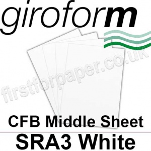 Giroform Carbonless NCR, CFB86, Middle Sheet, SRA3, 86gsm White - 500 Sheets