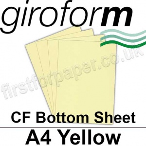 Giroform Carbonless NCR, CF80, Bottom Sheet, A4, 80gsm Yellow - 500 Sheets