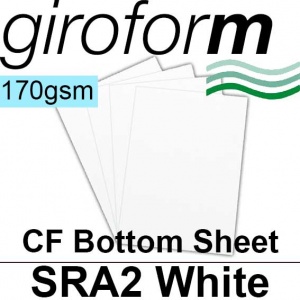 Giroform Carbonless NCR, CF170, Bottom Sheet, SRA2, 170gsm White - 250 Sheets