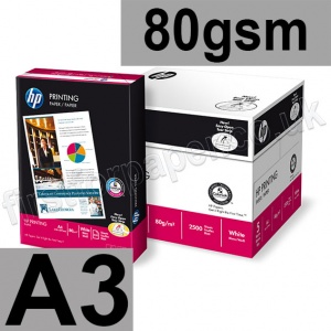 HP Printing Paper, 80gsm, A3 - 2,500 sheets