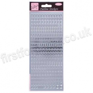 Anita's Peel Off Outline Stickers, Capital Letters - Silver