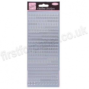 Anita's Peel Off Outline Stickers, Small Letters - Silver