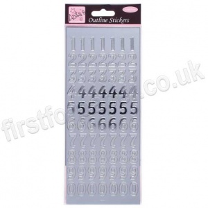 Anita's Peel Off Outline Stickers, Large Numbers - Silver
