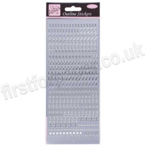 Anita's Peel Off Outline Stickers, Small Numbers - Silver