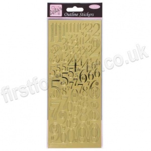 Anita's Peel Off Outline Stickers, Mixed Numbers - Gold