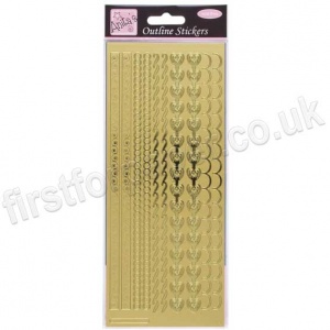 Anita's Peel Off Outline Stickers, Decorative Borders - Gold