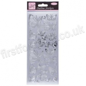Anita's Peel Off Outline Stickers, Butterfly - Silver