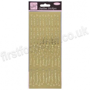Anita's Peel Off Outline Stickers, Birthday Best Wishes, - Gold