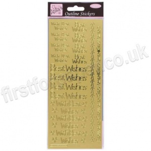 Anita's Peel Off Outline Stickers, Regular Best Wishes - Gold