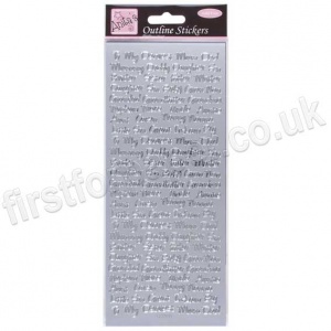 Anita's Peel Off Outline Stickers, Relative Messages - Silver