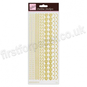 Anita's Peel Off Outline Stickers, Border - Gold on White