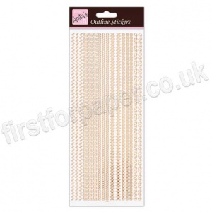Anita's Peel Off Outline Stickers, Assorted Borders - Rose Gold on White
