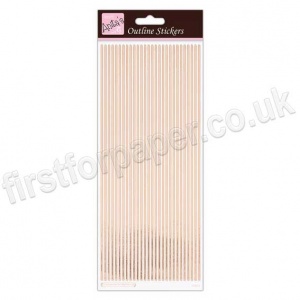 Anita's Peel Off Outline Stickers, Straight Line Borders - Rose Gold