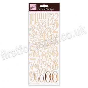 Anita's Peel Off Outline Stickers, Mixed Numbers - Rose Gold