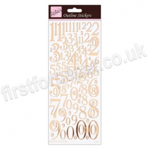 Anita‘s Scrapbooking Aufkleber – Rose Gold Auf Weiß, Selbstklebend, Für Karten, Alben & Deko