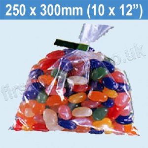 Heavyweight (100mic), Open Top Clear Polythene Bags, 250 x 300mm - Pack of 250