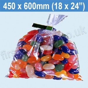 Heavyweight (100mic), Open Top Clear Polythene Bags, 450 x 600mm - Pack of 200
