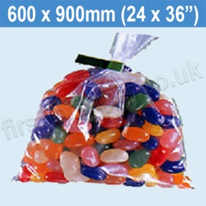 Heavyweight (100mic), Open Top Clear Polythene Bags, 600 x 900mm - Pack of 50