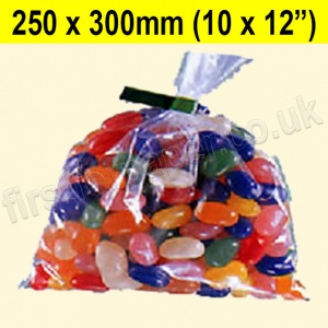 Lightweight (20mic), Open Top Clear Polythene Bags, 250 x 300mm - Pack of 1,000
