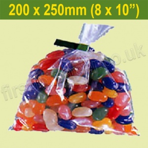 Mediumweight (50mic), Open Top Clear Polythene Bags, 200 x 250mm - Pack of 1,000