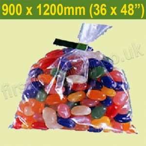 Mediumweight (50mic), Open Top Clear Polythene Bags, 900 x 1200mm - Pack of 100