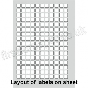 PCL Labels, Permanent Adhesive, White, 12 x 12mm - 200 sheets per box