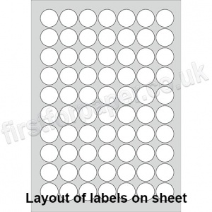 PCL Labels, Permanent Adhesive, White, 25mm Dia - 200 sheets per box