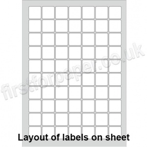 PCL Labels, Permanent Adhesive, White, 25 x 25mm - 200 sheets per box