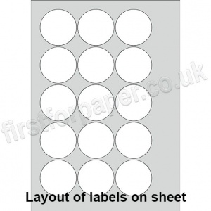 PCL Labels, Permanent Adhesive, White, 51mm Dia - 200 sheets per box