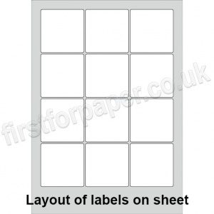 PCL Labels, Permanent Adhesive, White, 60 x 60mm - 200 sheets per box