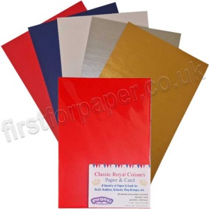 Pegasi, A4 Classic Royal, Themed Coloured Paper & Card - 20 Pack