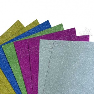 Assorted Glitter Card, 8 Assorted Sheets