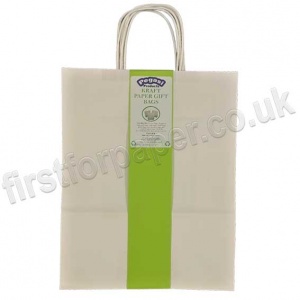 Pegasi, Kraft Paper White Gift Bags Medium - Pack of 4