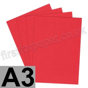 Rapid Colour Card, 225gsm, A3, Rouge Red